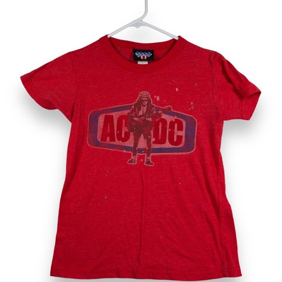 Junk Food Women's T-Shirt Size Large ACDC Graphic Red Made In USA - Picture 1 of 8